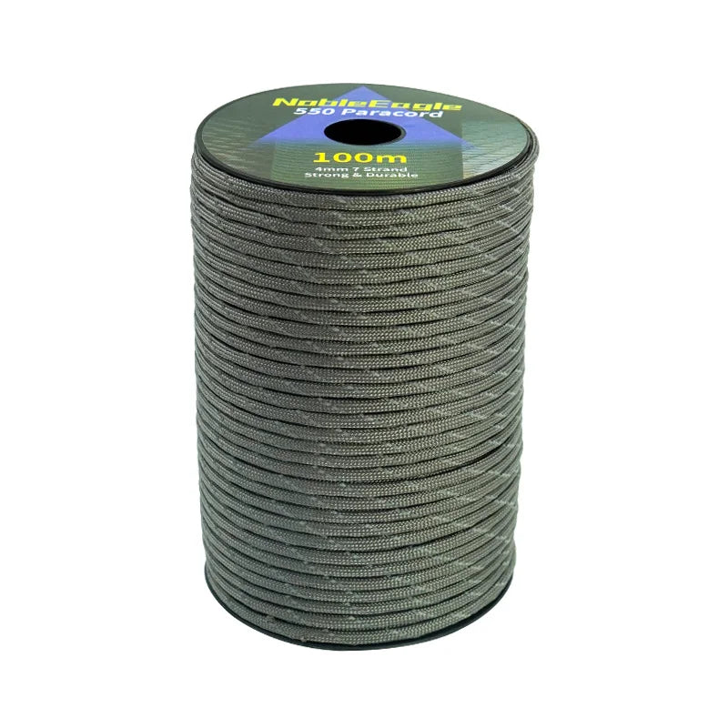 Reflective Paracord Rope Military 7 Strand 4mm 550 Tactical Parachute Cord Camping Tent Lanyard DIY Bracelet Outdoor Survival Ke