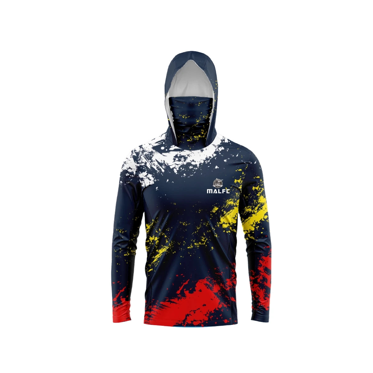 MALFC Men Hood Fishing Shirt long sleeve fishing t shirt uv protection Fishing Apparel