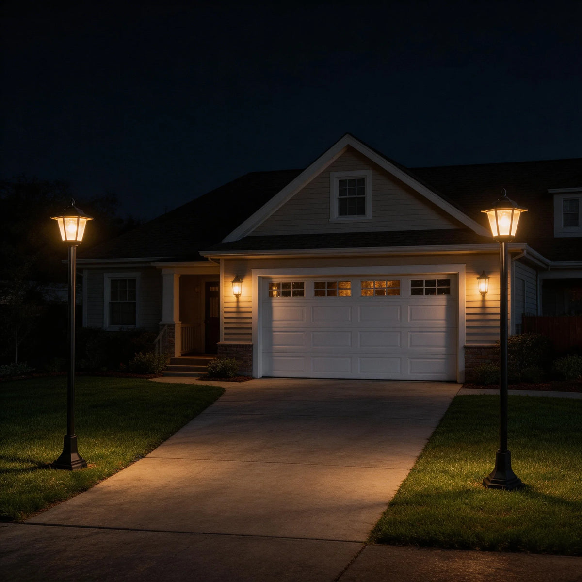 2 Pack Solar Post Lights Outdoor Waterproof, 5 Adjustable Heights Solar Lamp Post Lights, Dusk to Dawn LED Landscape Lighting for Garden Yard Driveway Pathway
