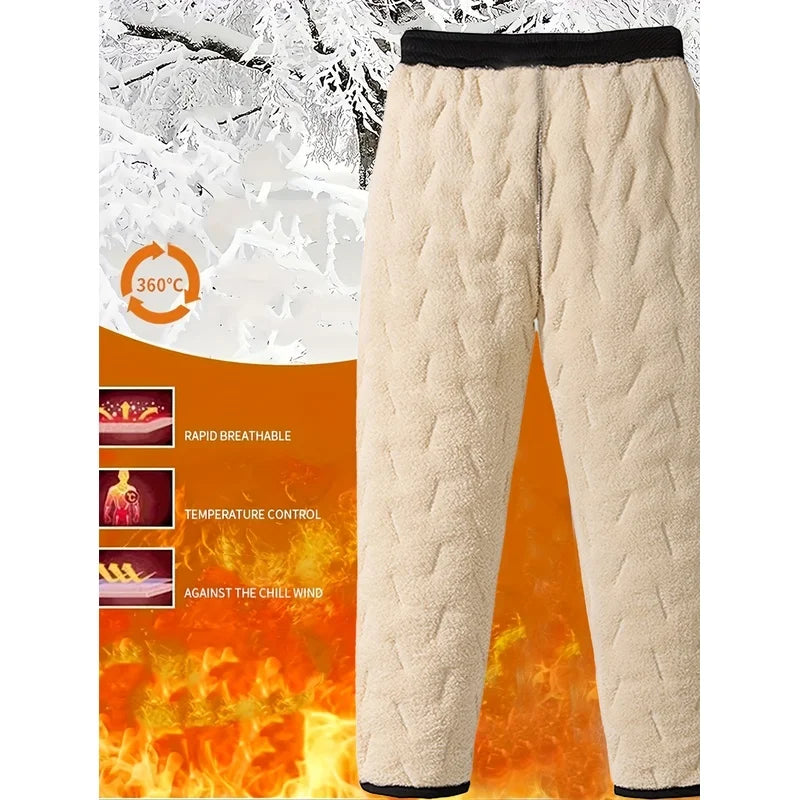 Winter Men's Warm Sports Pants Hiking Pants Men's Sportswear Long Pants Fleece Lining Essential Clothing For Cold Protection