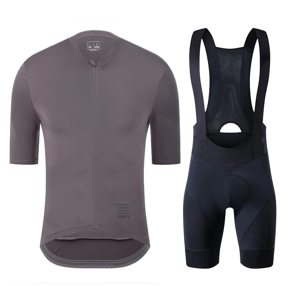 YKYWBIKE Cycling Jersey Set classic MTB Cycling Bib Shorts Kit Reflective Custom Bike Clothes Bicycle Clothing Maillot