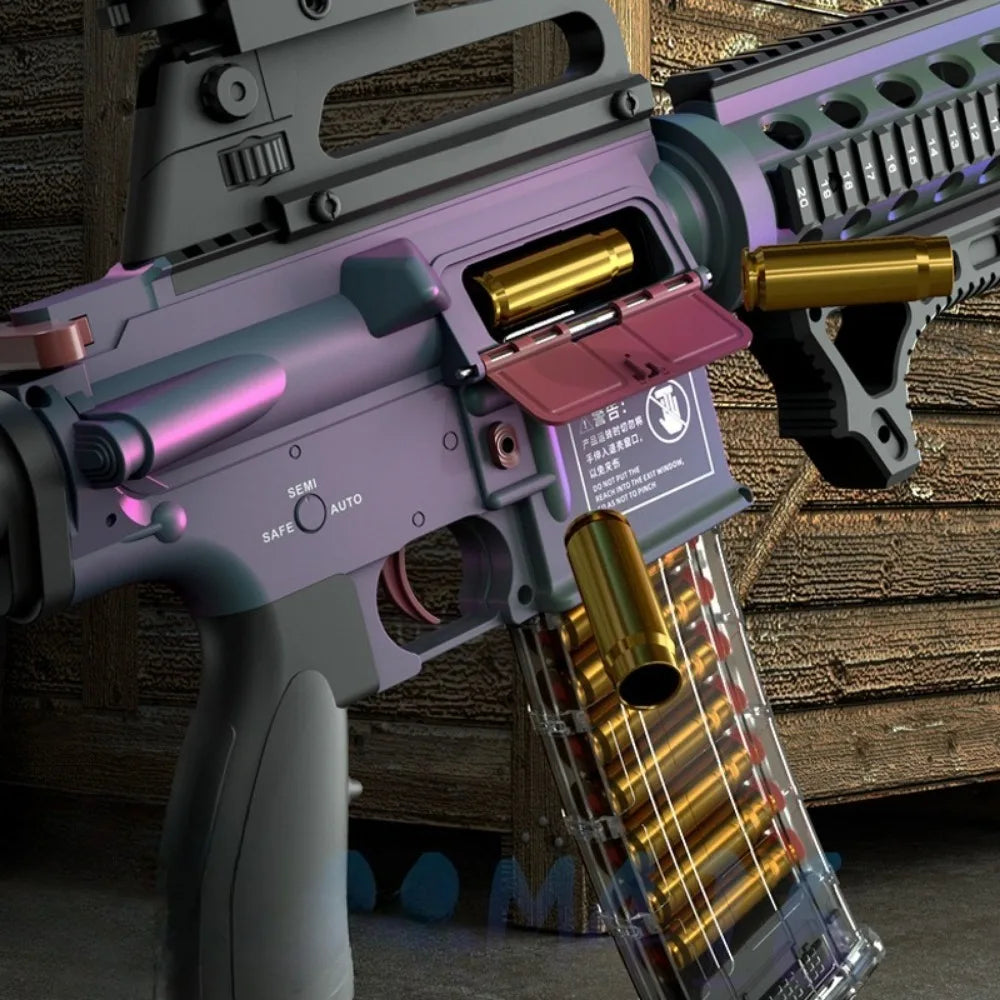 M4A1/M416 Electric Continuous Firing Shell Throwing Soft Bullet Toy Gun Assault Rifle Outdoor Shooting Games