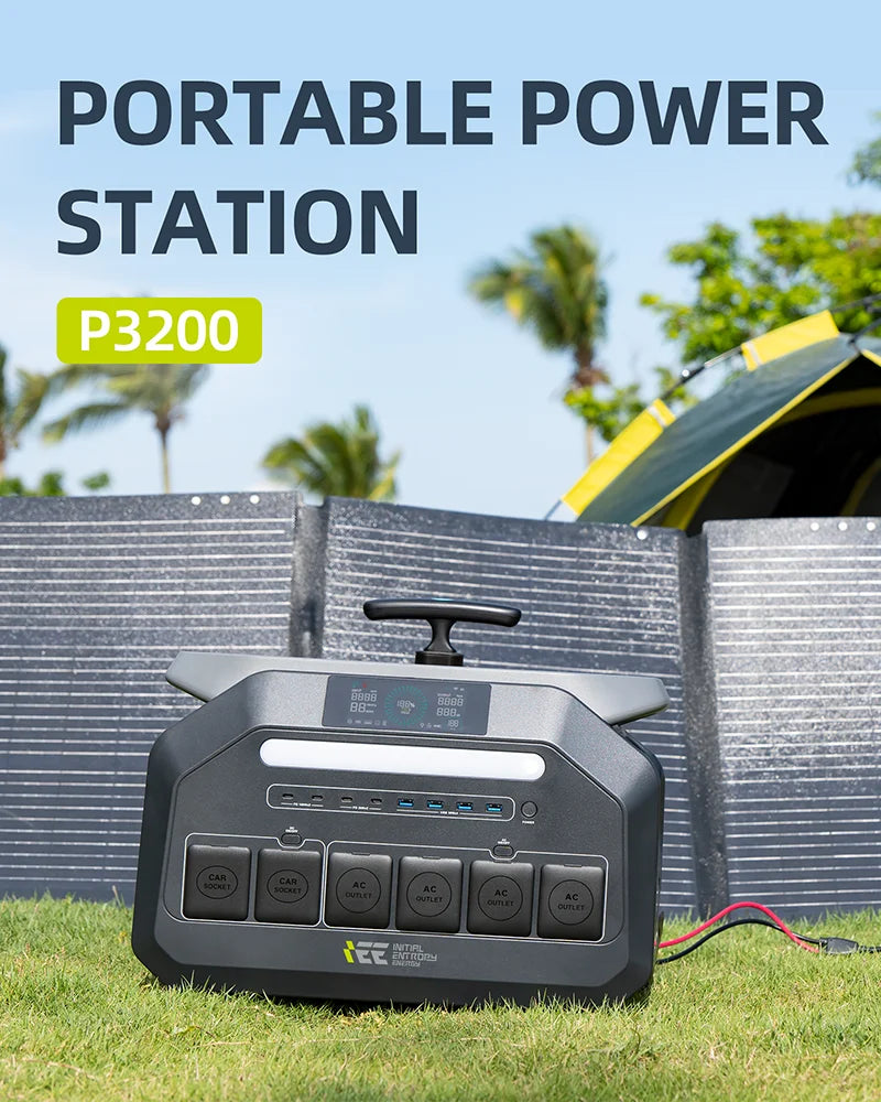 IEE 3200W Portable Power Station P3200, 2048Wh Solar Generator, 1800W AC Charging & 1000W Solar Charging, LiFePO4 Battery Generator for Home Backup, Camping, RV, Emergencies (P3200 Power Station)