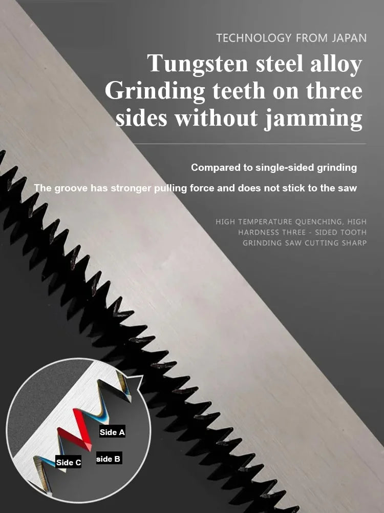 folding logging saw 16inch manganese steel For Wood Branches Cutting Tree Trimming Bamboo Pruning Bone 3 sided tooth safety lock