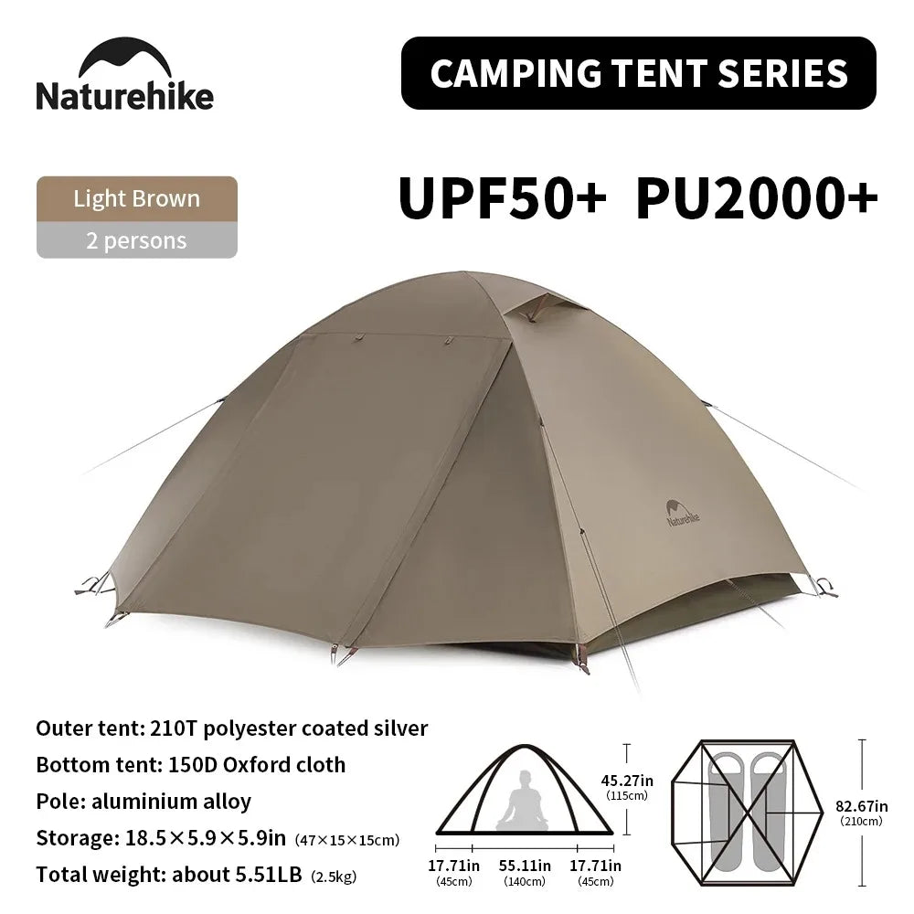 Naturehike Cloud River 2-3 Person Backpacking Tent Waterproof UPF50+ Hiking Trekking Double Layer Camping Tent Sun Shelter