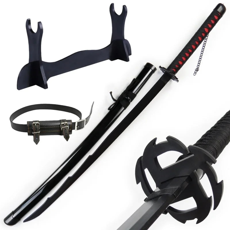 40inch Anime Bleach Katana Wooden Ninja Knife Aizen Ichigo Cosplay Sword Real Size Japanese Katana Original Samurai Sabre Gift
