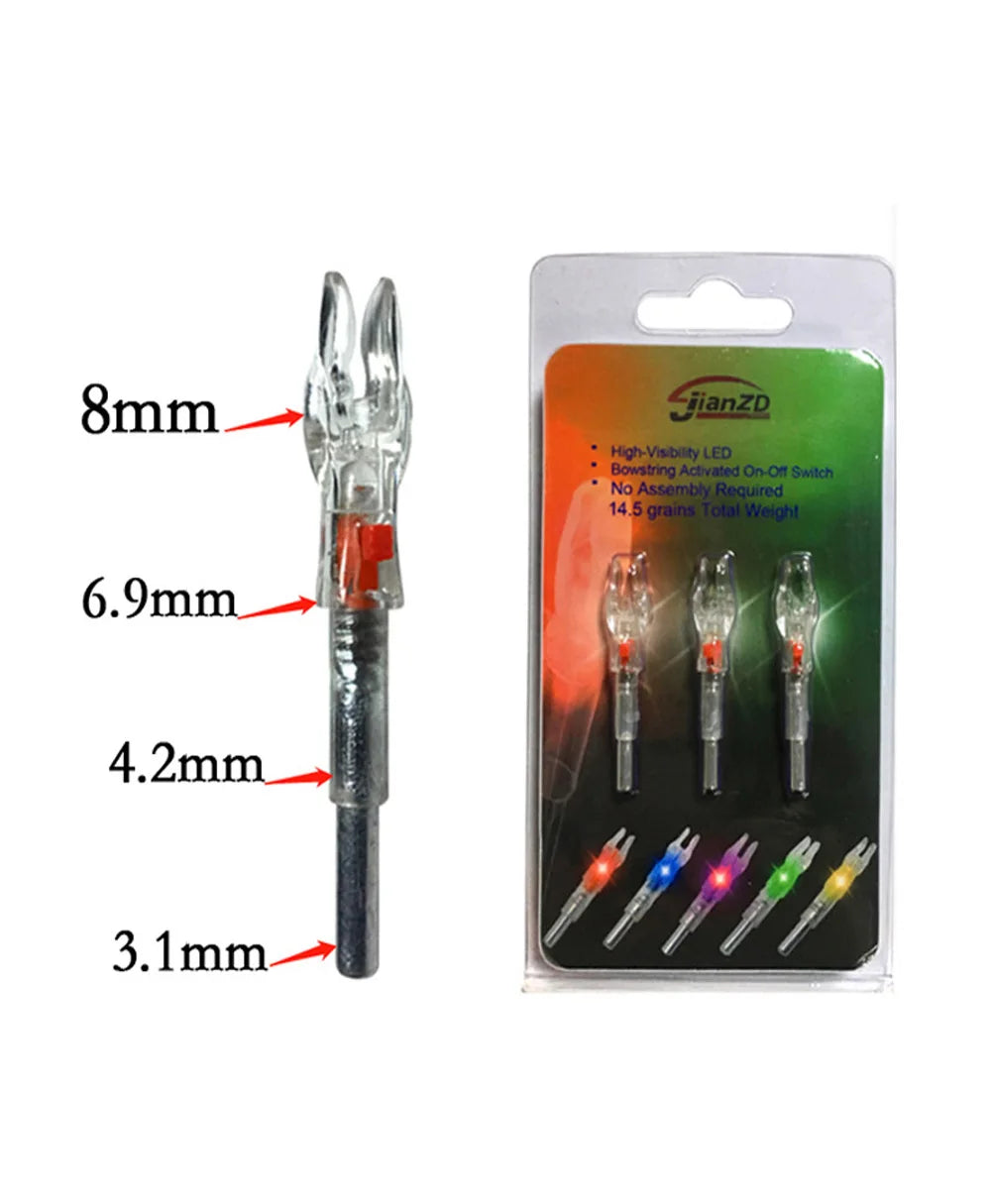 3pcs ID 4.2 MM Arrow Shaft Bow Archery Hunting LED Nock Lighted Luminous Arrow Tail