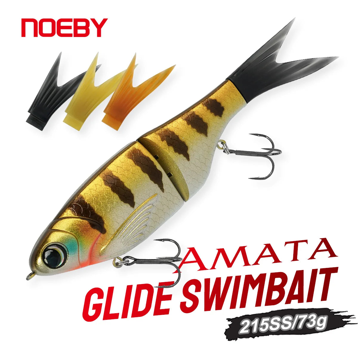 NOEBY AMATA 215SS Glide Swimbait 215mm 73g Jointed Fishing Lure Soft Tail for Pike Bass Musky