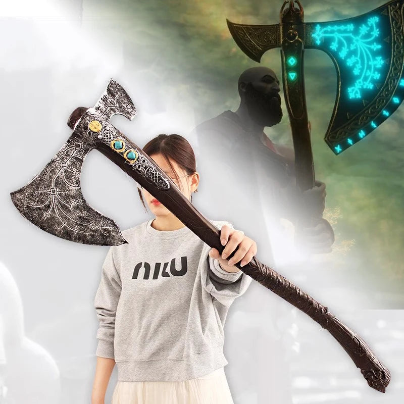 Large Kratos Axe Katana Athena Leviathan Blade Sword Chaos God of War 4 Cosplay Prop Real Size Japanese Katana Samurai Sabre Toy