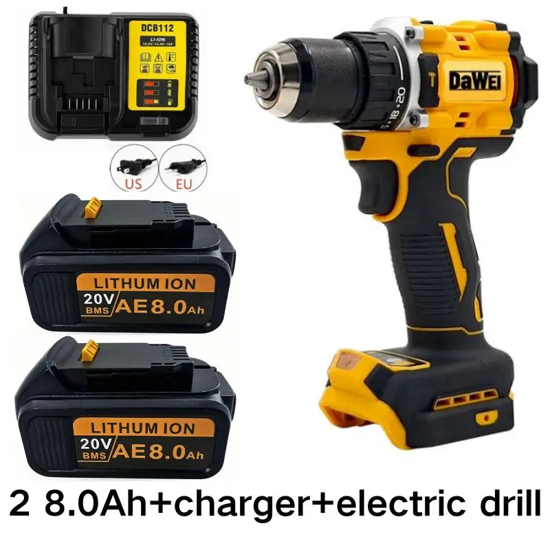 20V For DeWalt 12Ah/9Ah/8Ah/6Ah/3Ah Li-lon Battery Replacement DCB\DCD\DCF\DCG series Power Tools+charger+electric drill