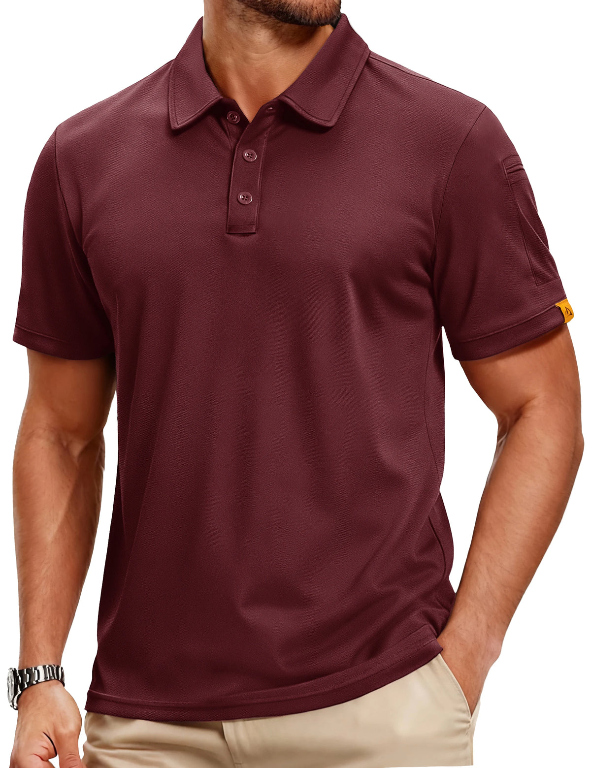 TACVASEN Men's Polo Shirts Short Sleeve Golf Collared Moisture Wicking Athletic Performance Casual UPF 50+ Polos Lightweight