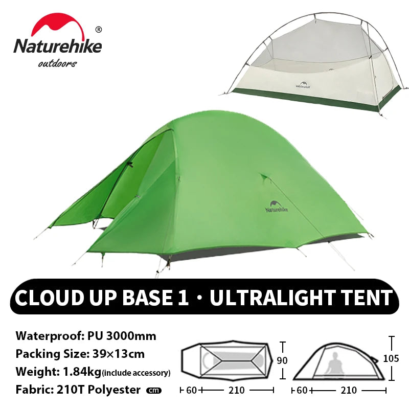 Naturehike Cloud Up 1 2 3 Person Camping Tent Ultralight Waterproof Trekking Tents Hiking Backpacking Shelter Tent Travel Tent