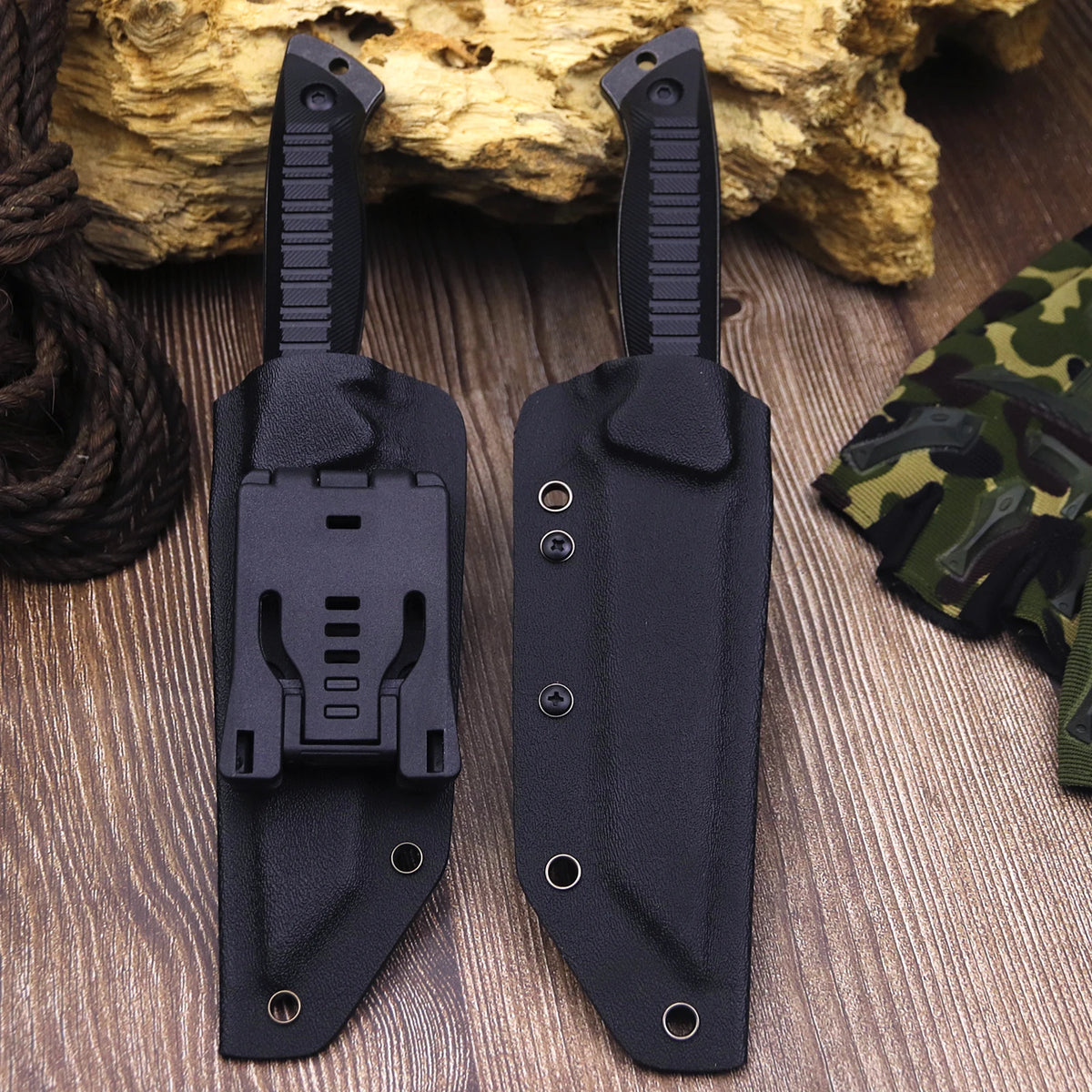 WPKOPYA (USA) 440c full Tang knife, hunting straight knife +K sheath, outdoor tool knife, camping survival knife