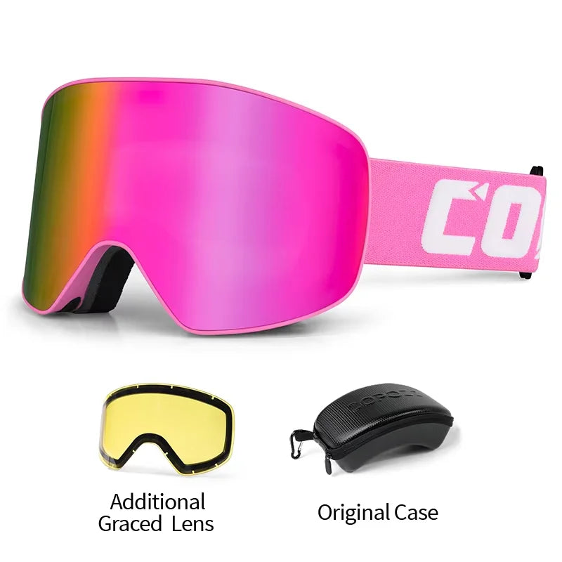 COPOZZ Brand Ski Goggles Men Women Double Layers Big Snowboard Goggles Anti-fog UV400 Skate Skiing Snowboard Goggles
