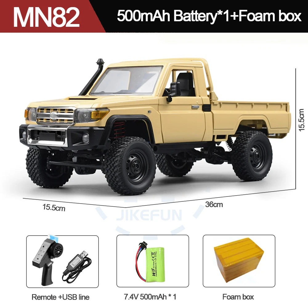 1:12 MN Model MN82 RC Car 2.4G RTR Version 4WD 280 Motor Proportional Off-Road Remote Control Crawler Toys For Boys Gifts