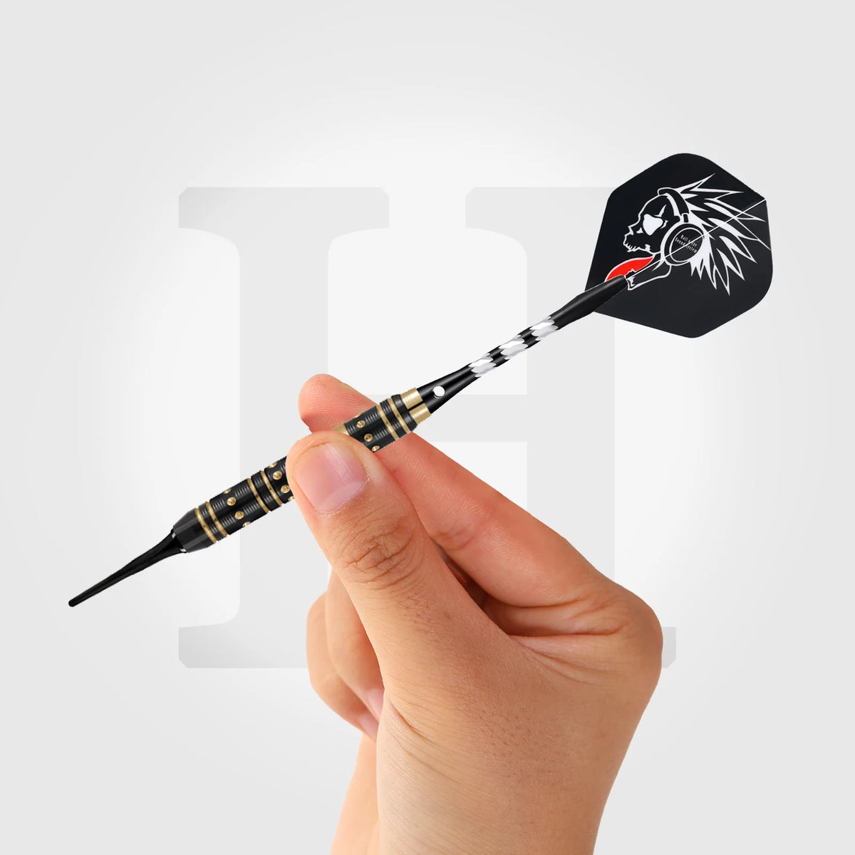 Huanqu 20g Copper Dart Set, Includes a Dart Storage Box, Comes with Three Extra Aluminum Shafts, Three Black Plastic Shafts, Standard Dart Wings, Safety Dart Tips, and Other Dart Accessories, Non-Slip Textured Dart Shafts for