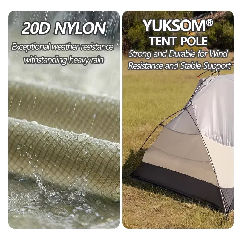Naturehike Mongar 2 UL/PRO/Base Tent Camping 1-3 Person Tent Outdoor Travel 15D Waterproof Ultralight Backpacking Shelter Tent
