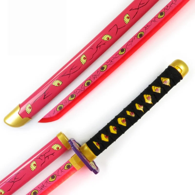 104cm Bright Katana LED Light Sword Kimetsu No Yaiba Anime Cosplay Prop Real Size Japanese Katana Samurai Sabre Demon Slayer