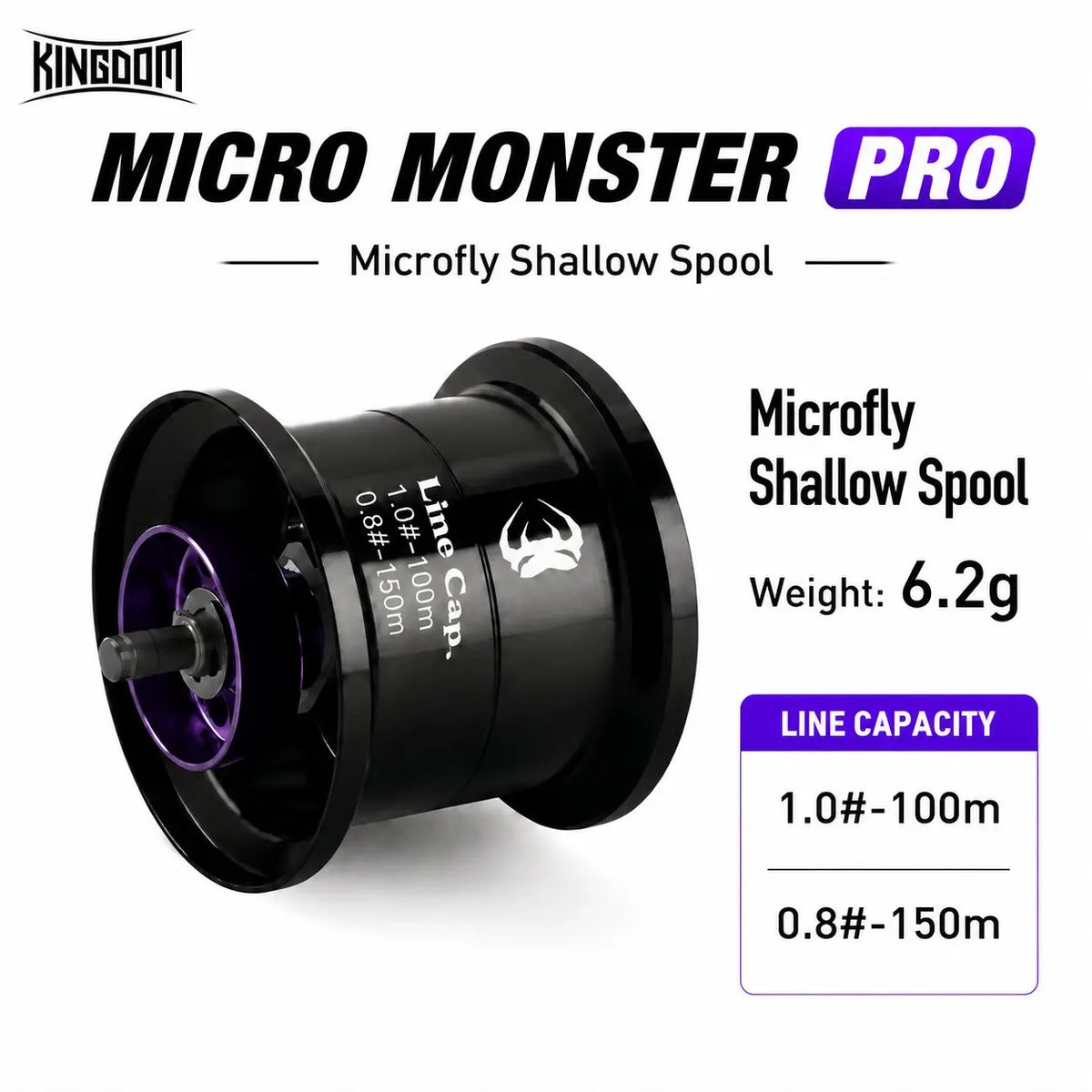 Kingdom Micro Monster Pro PRO+  Baitcasting Fishing Reel 4K/6kg Max Drag 7.6:1 Gear Ratio 138g Ultra-light Carbon Fishing Reel