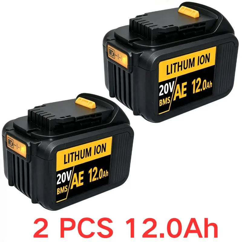 20V For DeWalt 12Ah/9Ah/8Ah/6Ah/3Ah Li-lon Battery Replacement DCB\DCD\DCF\DCG series Power Tools+charger+electric drill
