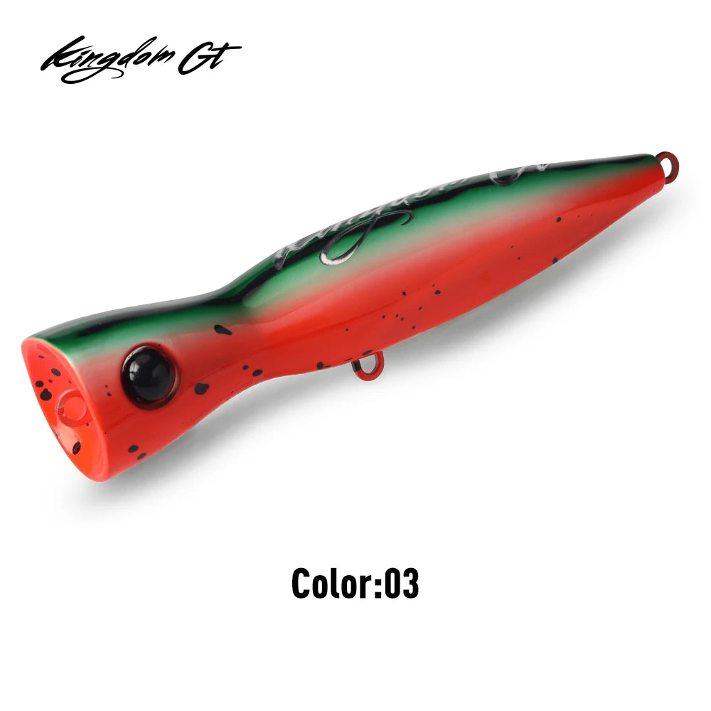 KINGDOM GT Fishing Lure Topwater Popper 60g 85g 160mm 185mm Saltwater Tuna Bluefish Artificial Sea Boat Fishing Hard Bait