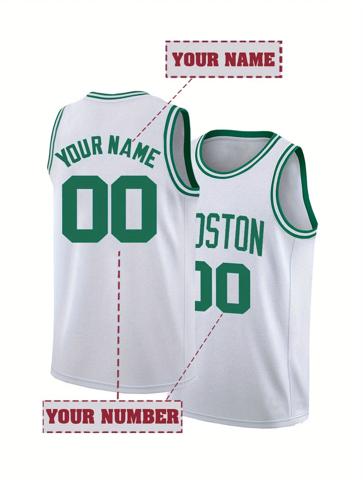 Custom Name & Number Men's Embroidered Basketball Jersey Round Neck Personalized Sleeveless Shirt Men DIY Tank Top