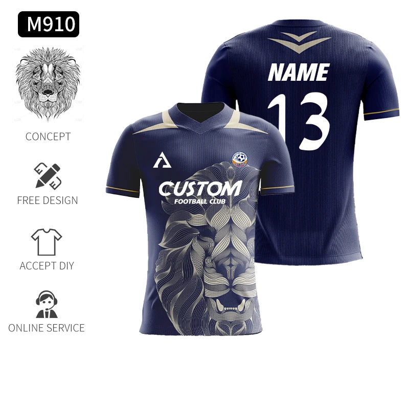 Custom Full Sublimation Player Version Football Jerseys Long Short Sleeve Football Shirt Breathable Training Soccer T Shirt Men