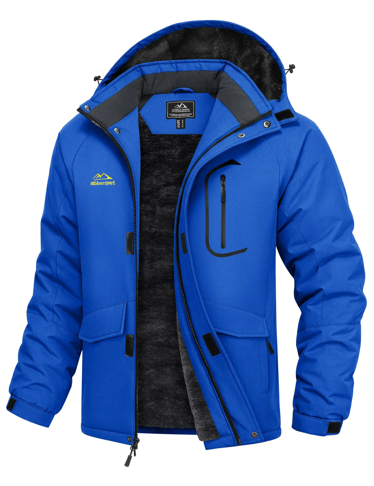 TACVASEN Men's Winter Ski Parka Snow Coat Fleece Lined Waterproof Warm Outdoor Fishing Jacket Windproof Hooded Daily Raincoat