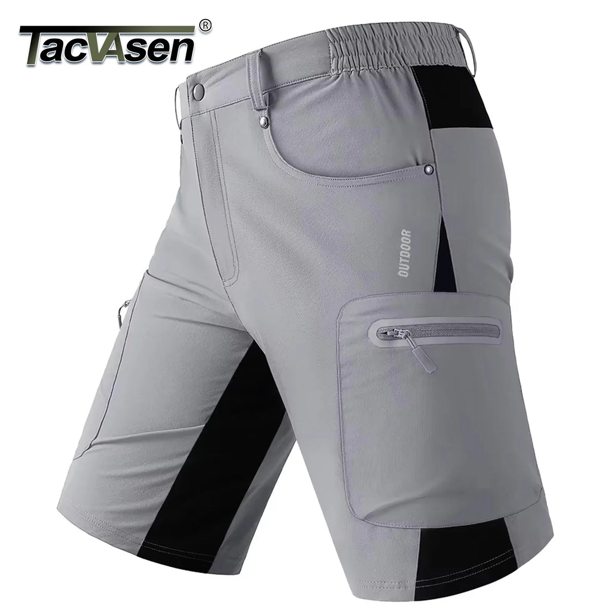 TACVASEN Quick Dry Cargo Shorts Mens Lightweight Work Cargo Shorts Multi Pockets Waterproof Outdoor Hiking Fishing Shorts Male