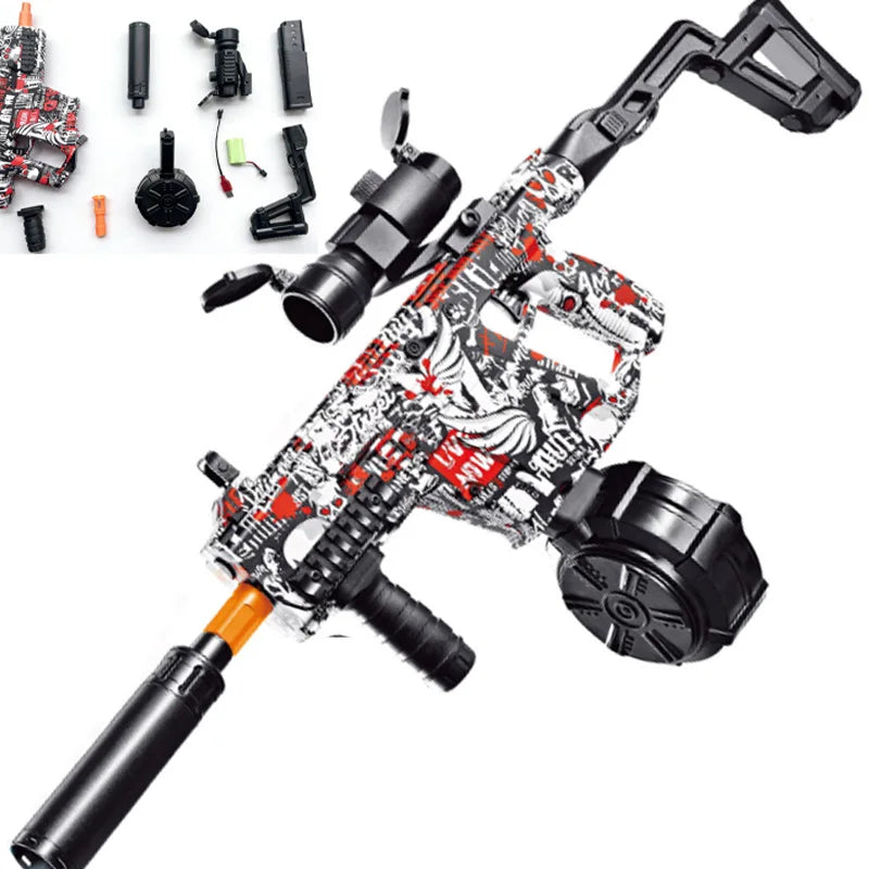 Kriss Vector Tactical Outdoor Electric Gel Ball Blaster Full Auto Long Range Gel Blaster Gun for Adult Outdoor Games Sniper Toy