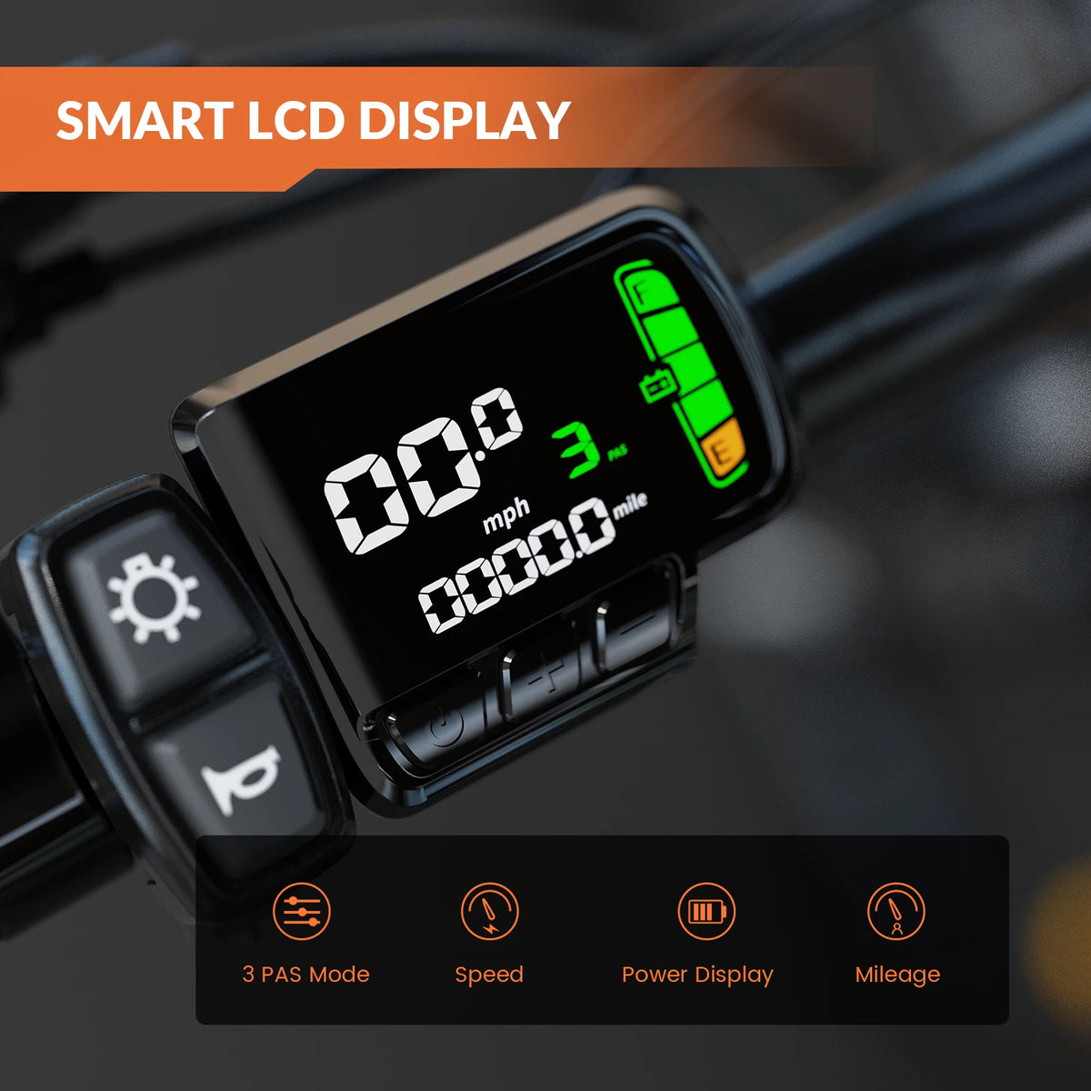 5TH WHEEL AB17 Electric Bike, 700W Peak Motor, 23Mph Max Speed, Color LCD Display, Front Suspension
