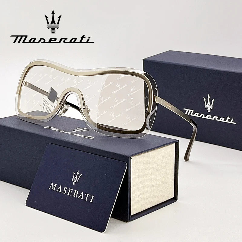 MASERATI Sunglasses New Fashion Goggles Stylish Unframed Metal Rimmed Shades For Men Women Cool Pose Trendy Design 10785