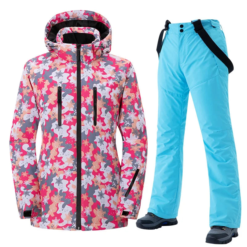New Ski Suit Men Women Skiing and Snowboarding Sets Outdoor Warm Waterproof Windproof Jacket+Pants Male Female Winter Snow Suit