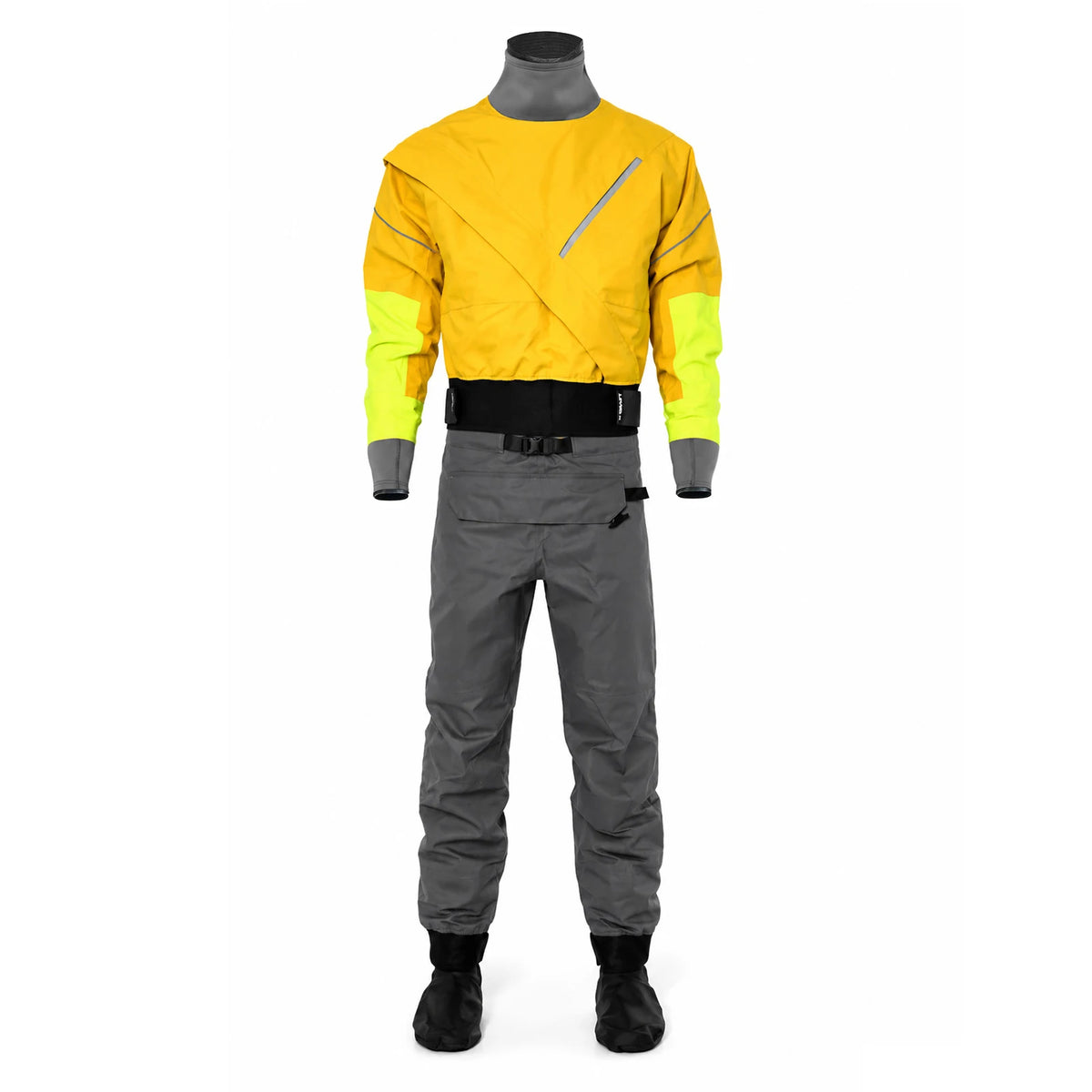 LKVER Kayak Dry Suit for Men 3-layer Waterproof Fabric Drysuit With Latex on Neck and Wrist White Water River Pending