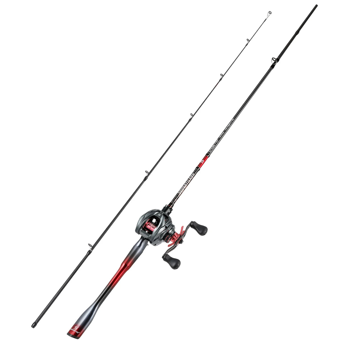 Sougayilang DC Baitcasting Combo 7.2:1 Gear Ratio Carbon Fiber Casting Fishing Rod and Reel Set Freshwater Saltwater Fishing Kit