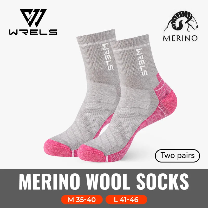 WRELS 1/2/3Pairs Merino Wool Socks Thick Hiking Socks Thermal Socks Moisture Wicking Running Hiking Anti-slip Winter Wool Socks