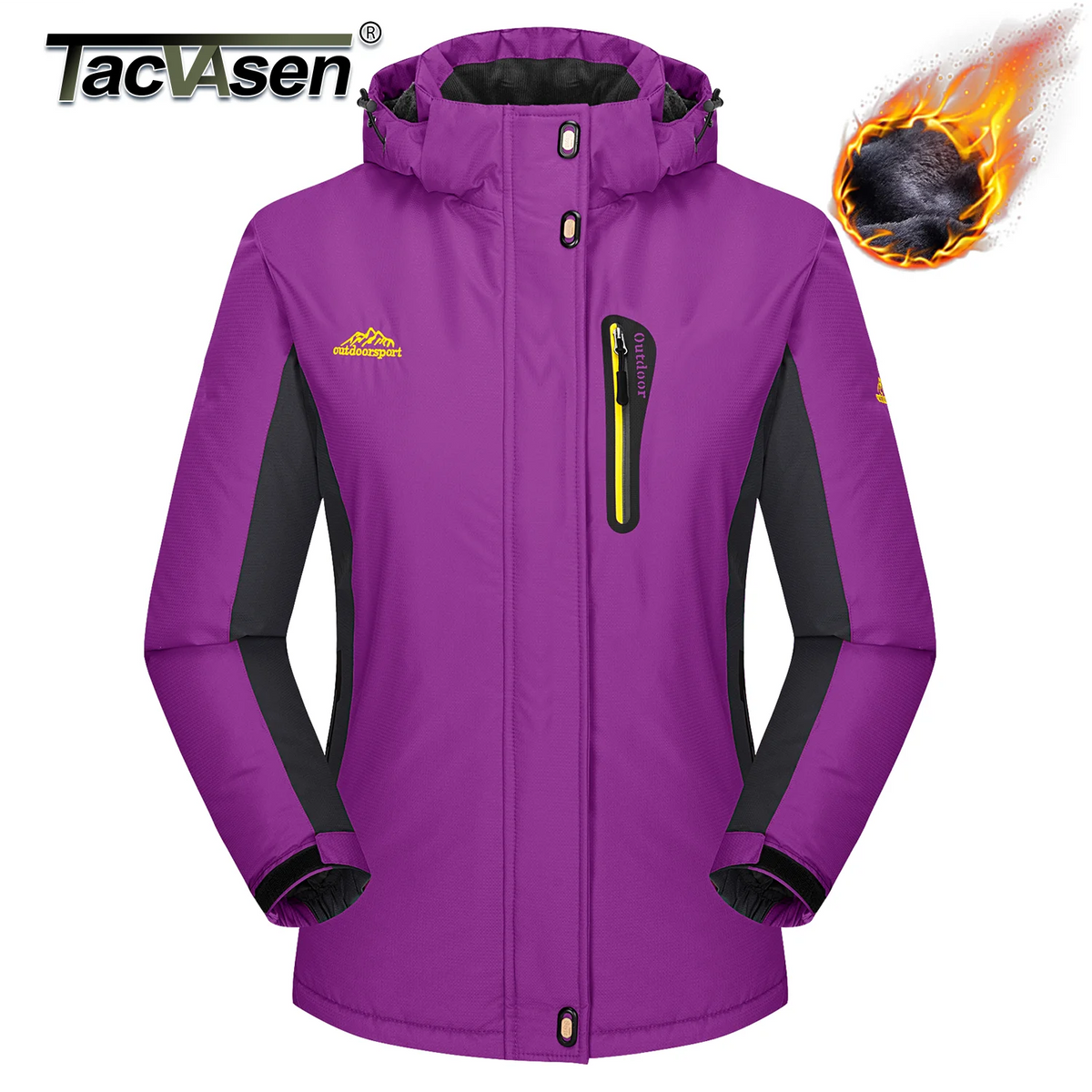 TACVASEN Winter Fleece Lined Ski Snowboard Jacket Womens Waterproof Themal Hiking Jacket Work Coat Windbreaker Parka Raincoat