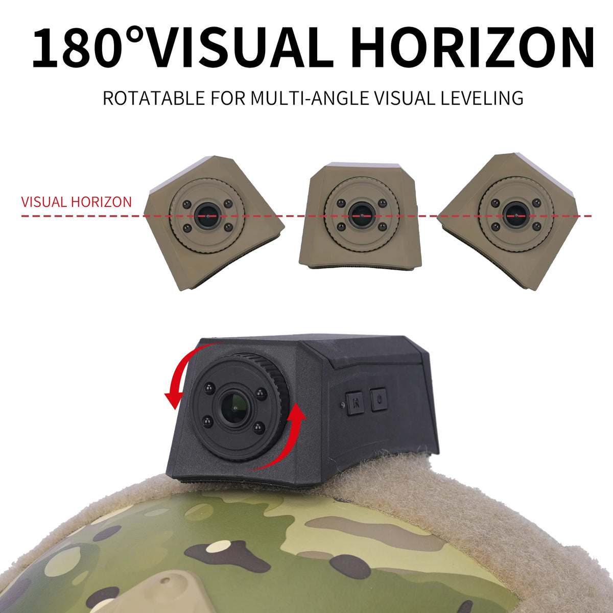 Tactical Helmet Camera, 720P HD Video Recorder with Photo Capture, Adjustable-Angle Helmet Cam, FAST Helmet Accessories
