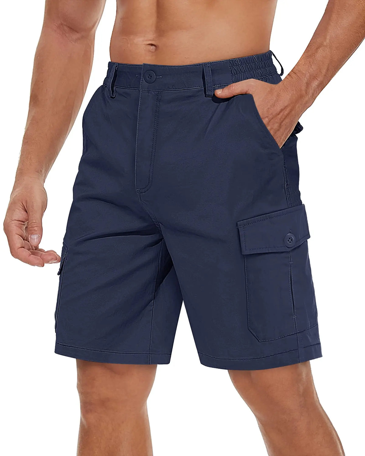 TACVASEN Summer Breathable Cotton Cargo Shorts Mens Casual Multi-pockets Twill Work Shorts Hiking Camping Short Pants Outdoor