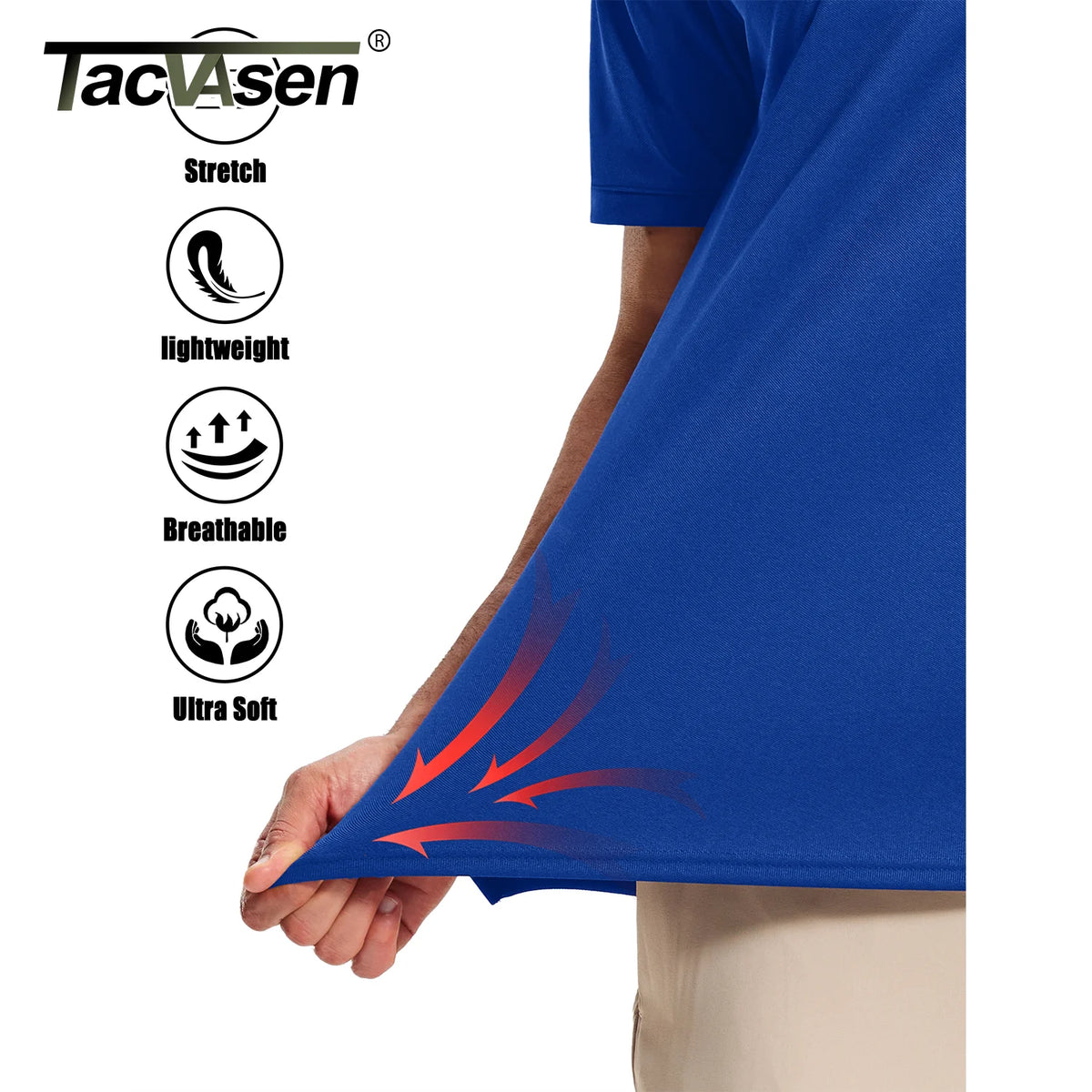 TACVASEN Men's Polo Shirts Short Sleeve Golf Collared Moisture Wicking Athletic Performance Casual UPF 50+ Polos Lightweight