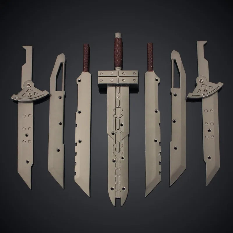 25cm 7pcs Final 3 Fantasy Cloud Buster Sword Alloy Model Metal Toy Holiday Box Game Peripheral Anime Manga Collection Gift Toy