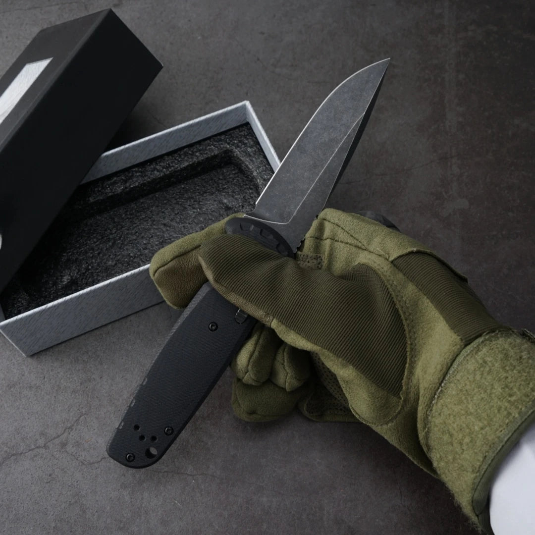 4300BK Tactical Folding Knife With G10 Handle & High Hardness Blade - Compact EDC Pocket Knife For Outdoor Camping, Survival & E