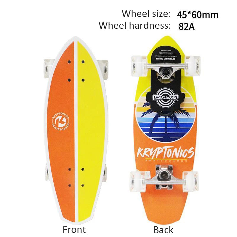 Portable Mini Skateboard 19 Inch Complete Skateboard Maple High Speed Drift Cruiser Skate Board for Kids Adults Beginner Pet Dog