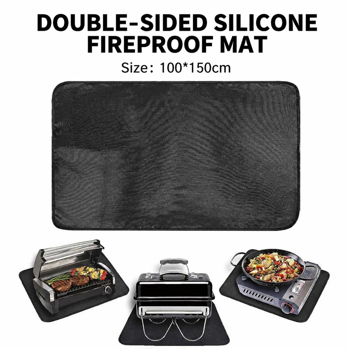 Heat Resistant Grill Mats for Outdoor Grill to Protect Your Prep Table and Outdoor Grill Table - Fire Proof & Water Proof & Oil