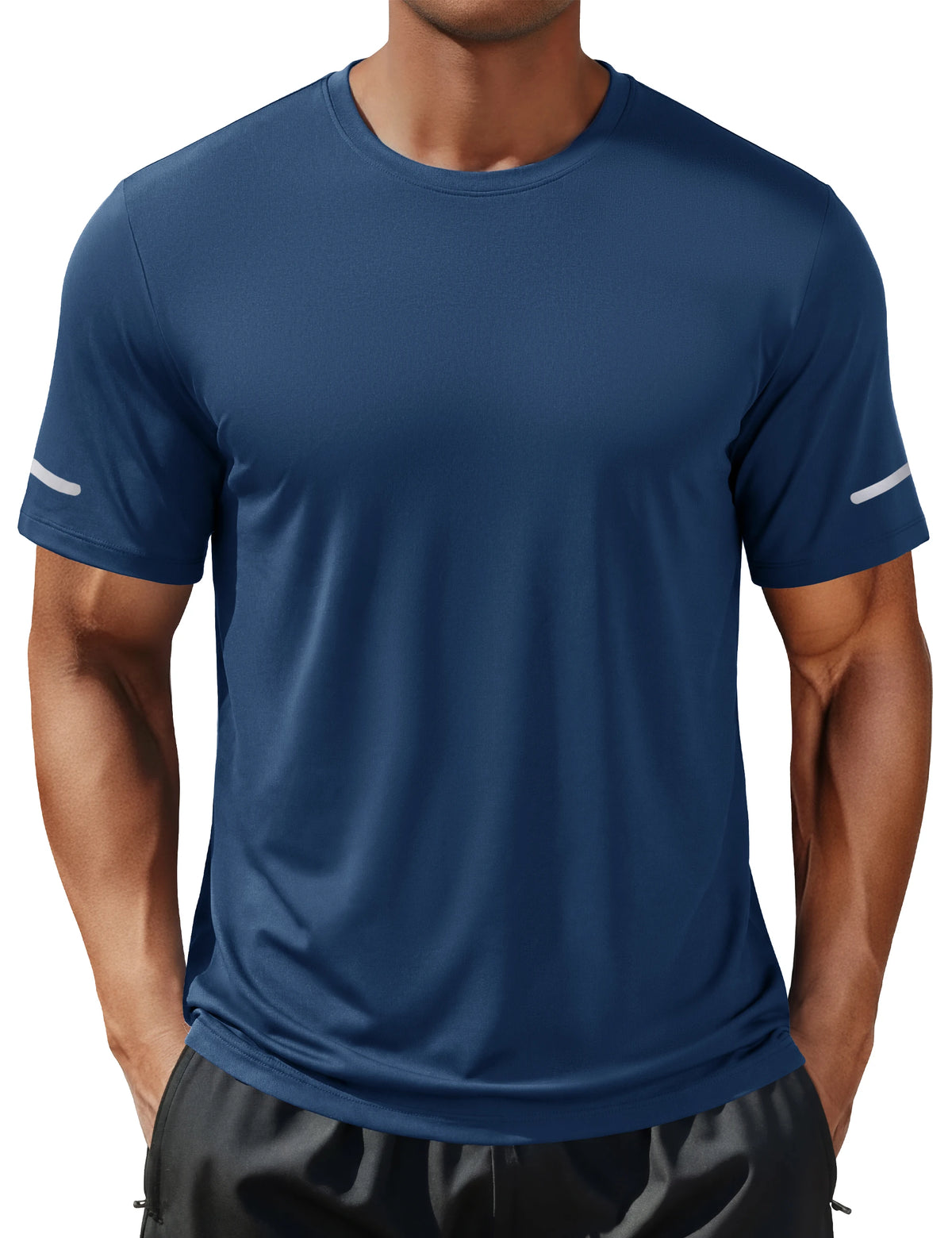 TACVASEN Wokrout Shirts Dry Fit Mens UPF 50+ Sun Protection T-Shirt Reflective Moisture Wicking Gym Shirts Casual Running Tops