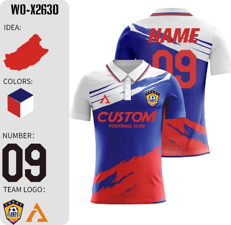 Custom Full Sublimation Player Version Football Jerseys Long Short Sleeve Football Shirt Breathable Training Soccer T Shirt Men