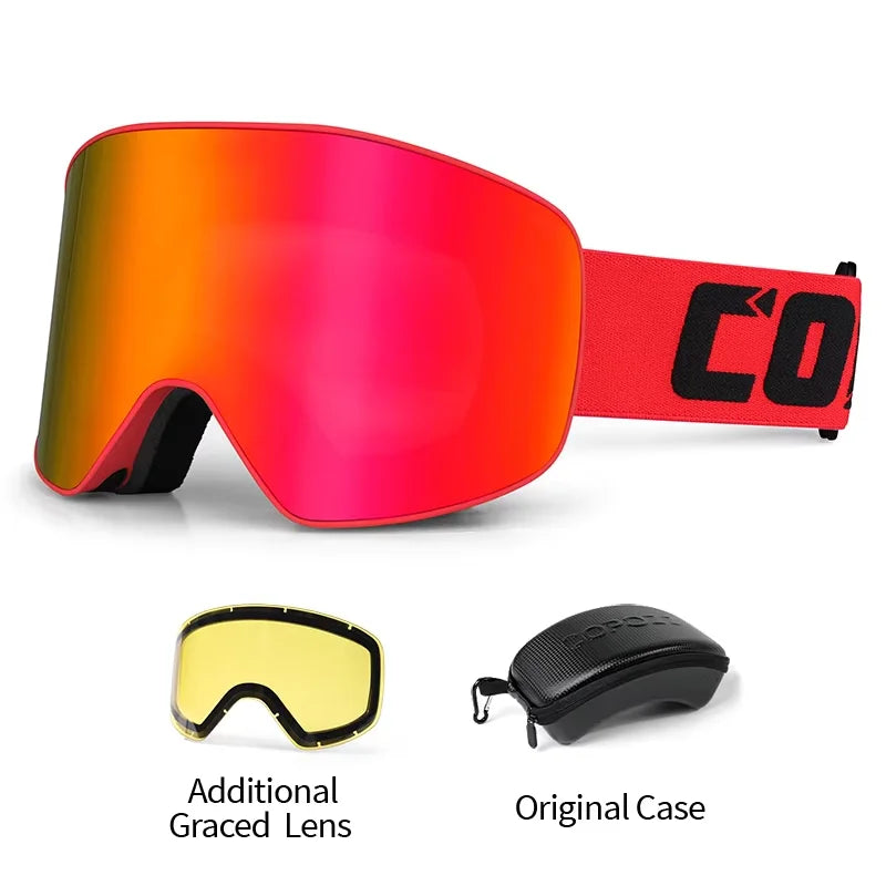 COPOZZ Brand Ski Goggles Men Women Double Layers Big Snowboard Goggles Anti-fog UV400 Skate Skiing Snowboard Goggles