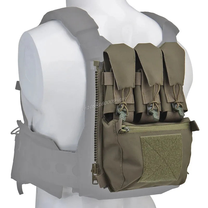 V5 FCPC Back Panel Zipper on Backplate Airsoft Vest Expansion Bag Triple Pouch Plate Carrier Tactical Supplement Accessories