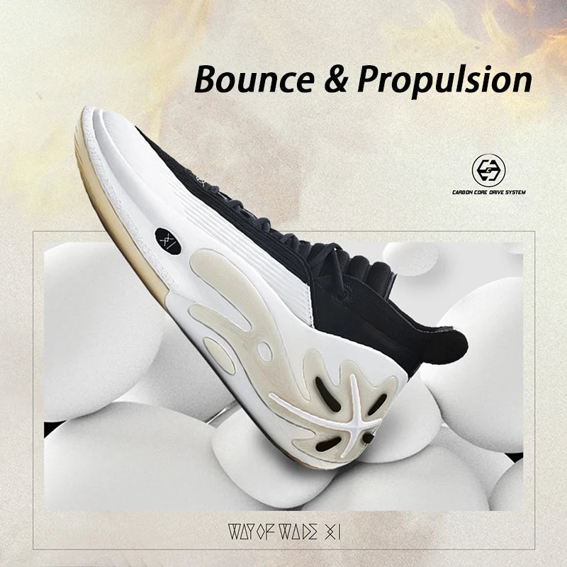 Li-Ning Men's WAY OF WADE 11 WHITE HOT Professional Basketball Shoes Carbon Plate Cushion Support Indoor Sneakers ABAU049