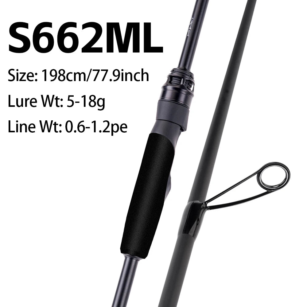FISHINGFANS KUAISHA T1100+M40X Carbon Blank 8KG DRAG Light LS Guide 7-30g Lure Wt Fast Action Spinning Casting Fishing Rod